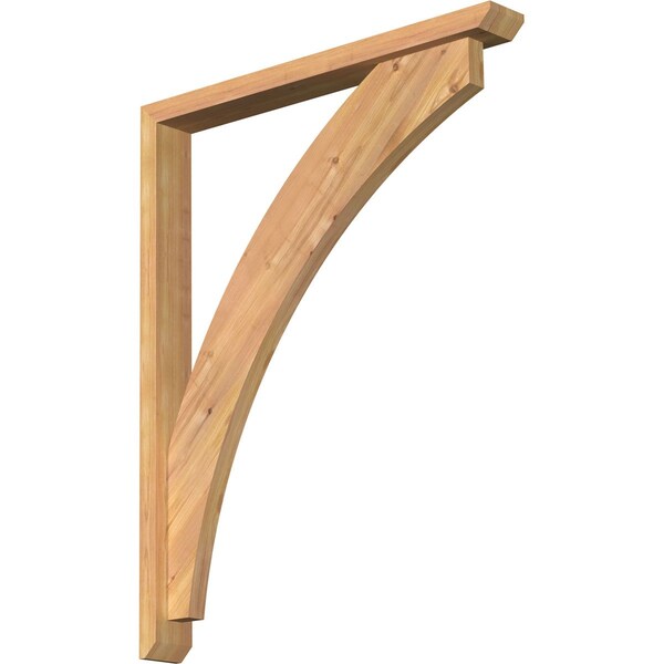 Ekena Millwork Thorton Slat Smooth Bracket w/ Offset Brace, Western Red Cedar, 3 1/2"W x 30"D x 38"H BKT0402X30X38THR06SWR - main